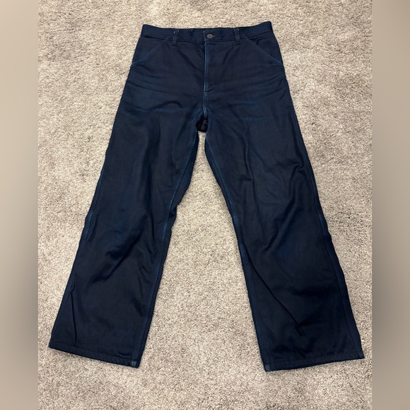 A.P.C. Rue De Fleurus women’s fleece lined jeans dark blue sz XS made Japan - Picture 1 of 8